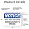 Signmission Hvac Roof Top Units Main Shutoffs Inside, 14 in W x Rectangle, Vinyl Decal OS-2PACK-NS-D-1014-L-13561 - alternate 2